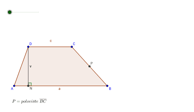 Плоштина на трапез – GeoGebra
