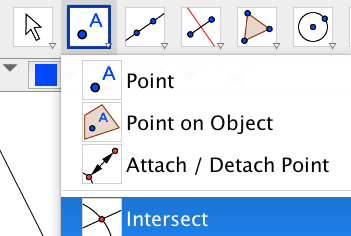 Mark the intersection by finding the interscetion of the angle bisectors.