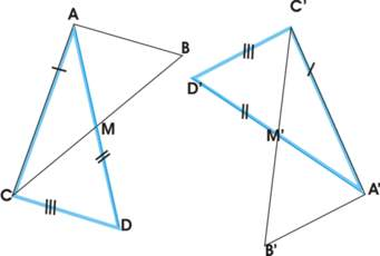 Se dice que dos triángulos son congruentes cuando son iguales tanto sus ángulos como sus lados.