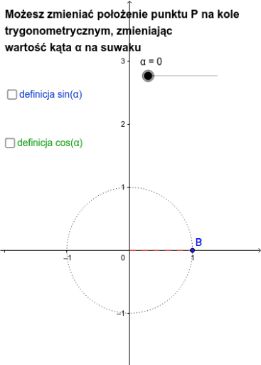 Wykresy Funkcji Sinus I Cosinus Koło Trygonometryczne Geogebra 7306