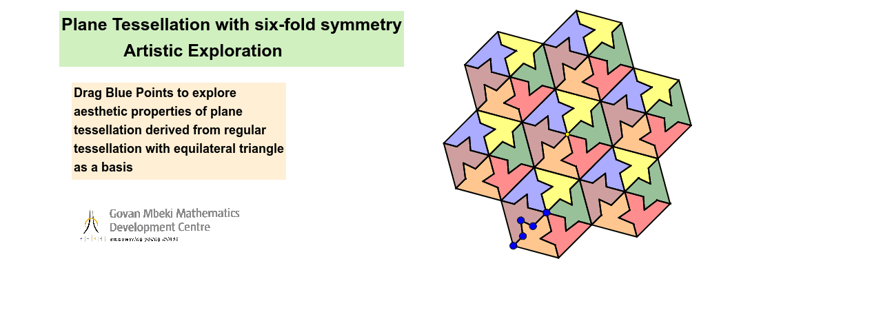 Plane Tessellations based on Regular Plane Tessellation with  Equilateral Triangle Press Enter to start activity