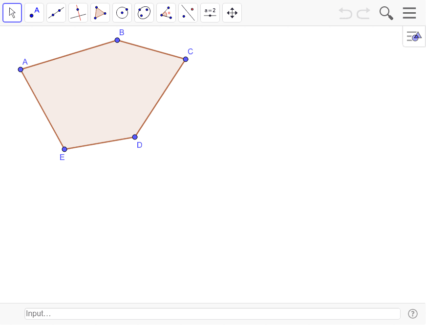 Construct a polygon that is congruent to polygon ABCDE Press Enter to start activity