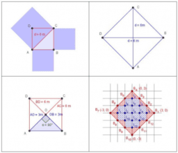Área de un cuadrado conocida la longitud de su diagonal