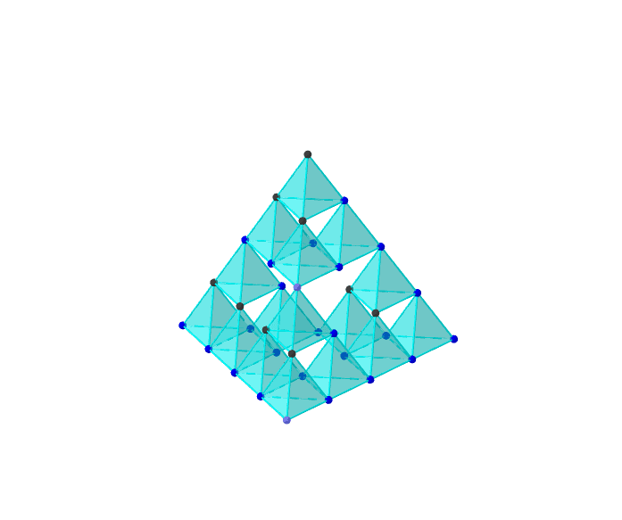 最初に正四面体を作りそれをどんどんコピーしていって作成。まだできると思うが、動きが鈍くなる。 ワークシートを始めるにはEnter キーを押してください。