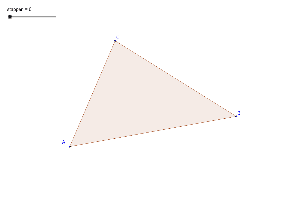 Teken de ingeschreven cirkel van de driehoek. Klik op Enter om de activiteit te starten