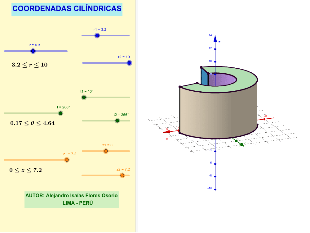 Coordenadas Cilíndricas GeoGebra