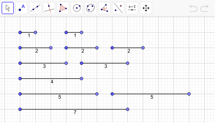 ¿Qué combinaciones de segmentos pueden ser lados de un triángulo y cuáles no? ¿Por qué? Presiona Intro para comenzar la actividad