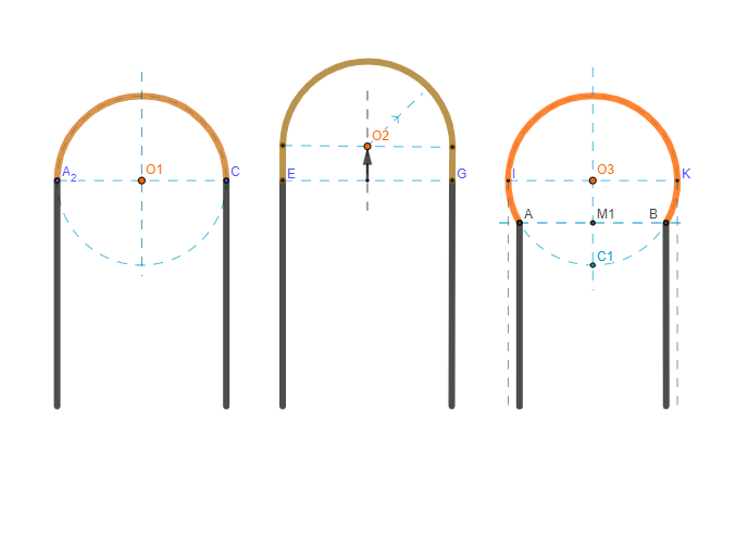 Arcos dun centro basados na xeometría curva