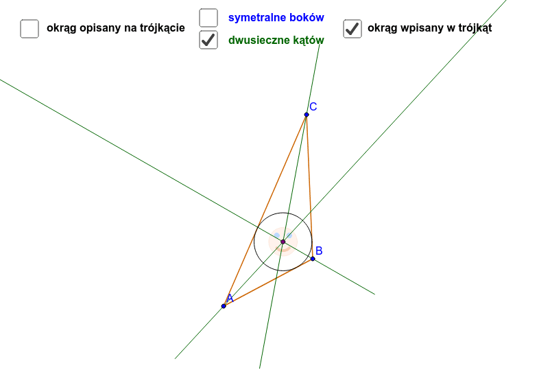 Okrąg Opisany Na Trójkącie Okrąg Wpisany W Trójkąt Geogebra 