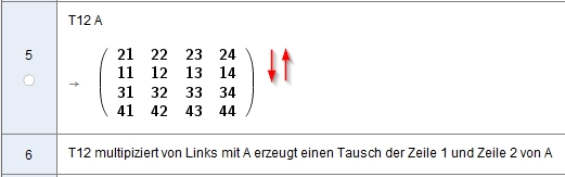 [size=100]Anwenden der Tauschmatrix T12 zum Zeilentausch[/size]