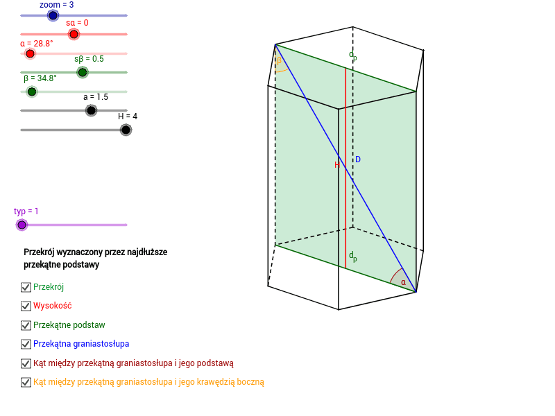 Odcinki W Graniastosłupach Klasa 8 Graniastosłup prawidłowy sześciokątny – GeoGebra