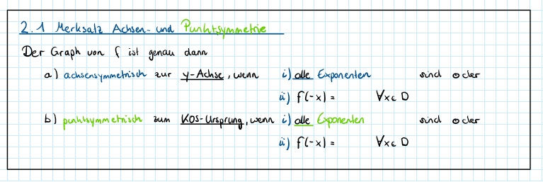 2. Symmetrie von Funktionsgraphen