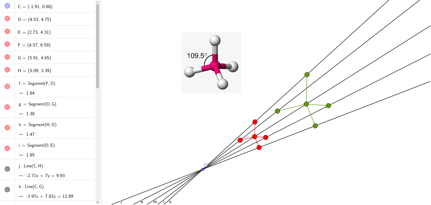 Geometría Molecular Tetraédrica Geogebra 4184