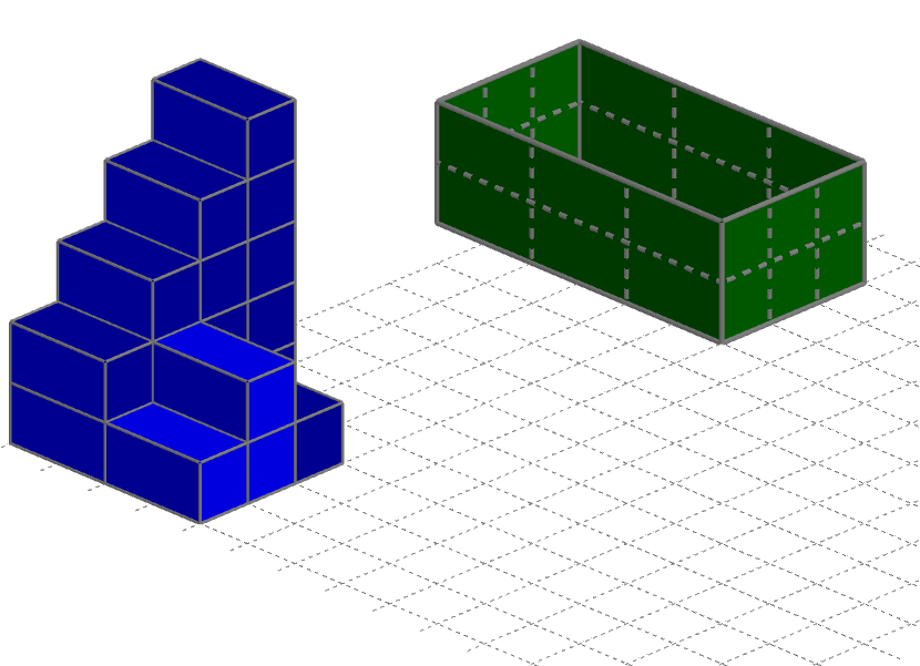 89) DESAFIO 4: observe a pilha de blocos retangulares e a caixa para responder as questões a, b e c a seguir.