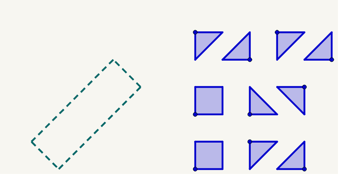 Para formar la figura segmentada, arrastre cada figura en azul tomándola de su punto azul. Presiona Intro para comenzar la actividad
