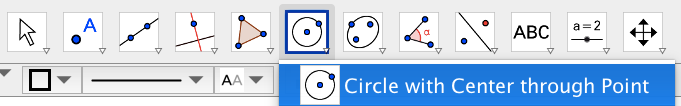 Draw a circle with the incenter as the center and the point of intersection of an angle bisector and a side.