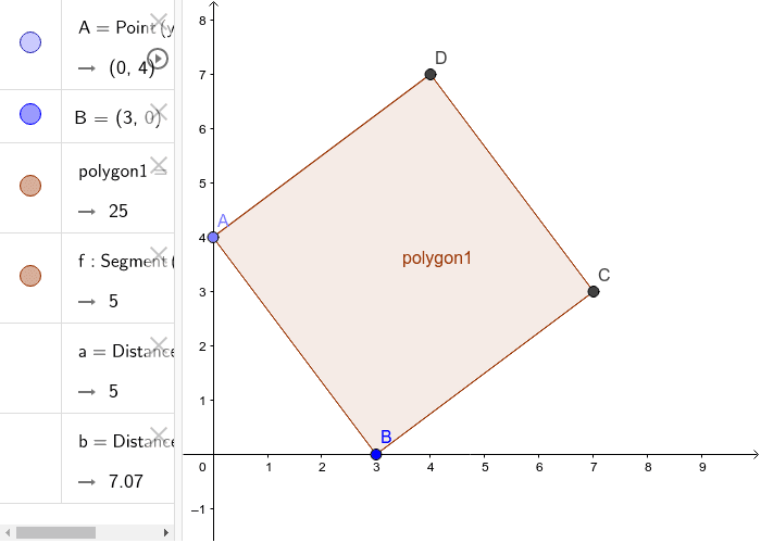 Kvadrat, koordinat og afstande m Pythagoras Tryk Enter for at starte aktiviteten