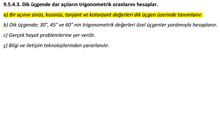 2017 Ortaöğretim Matematik Dersi Öğretim Programından İlgili Bölüm