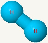 Imagen de una molécula de hidrógeno.