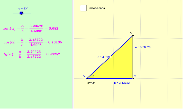 Razones Trigonométricas con ángulos agudos Presiona Intro para comenzar la actividad