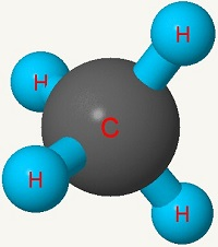 Imagen de una molécula de metano