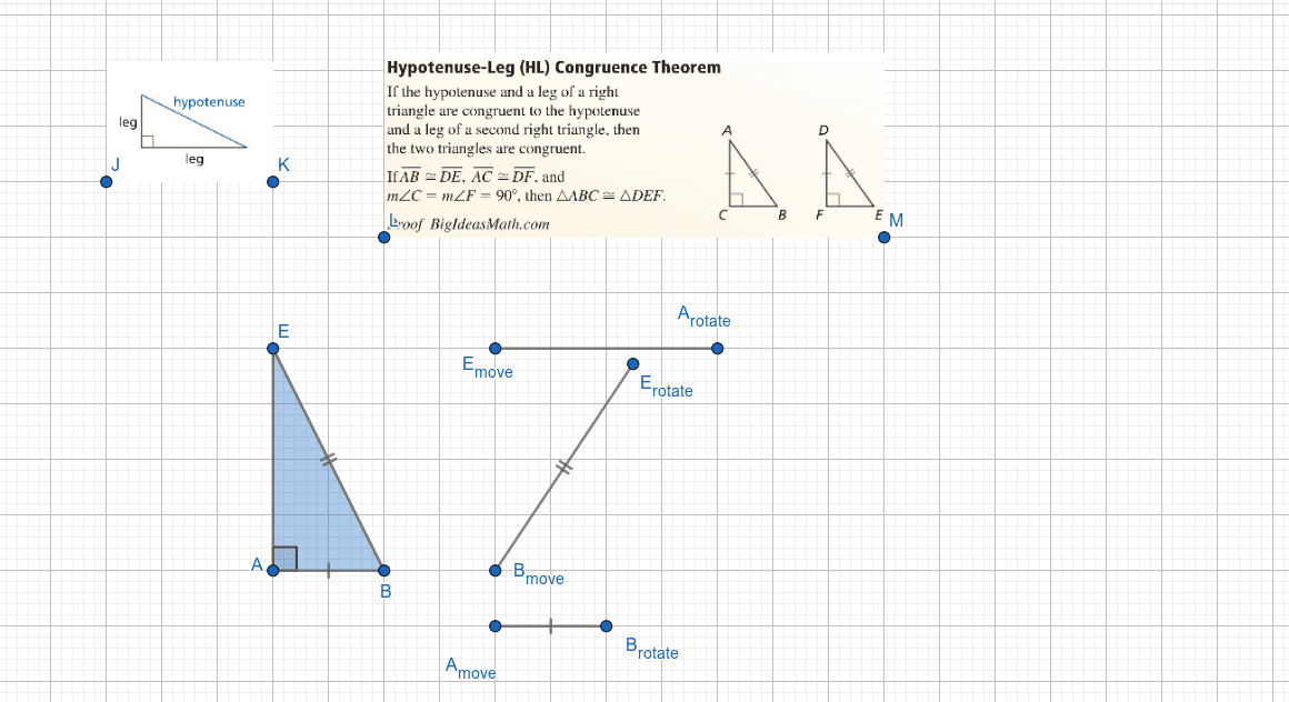 Hypotenuse Leg Triangle Congruence Theorem Exploration Press Enter to start activity