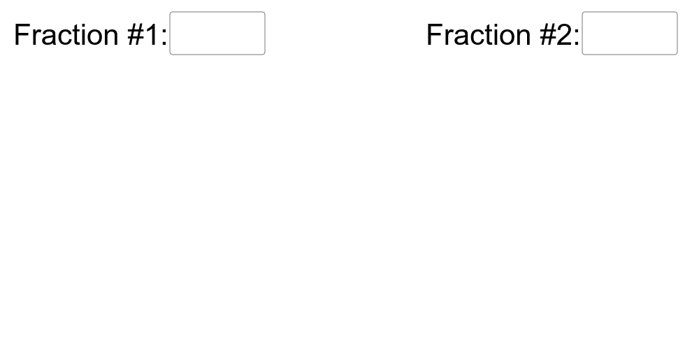 tuliskan pecahan pertama di fraction#1(contoh : 1/2), kemudian tuliskan pecahan kedua pada fraction #2 (contoh : 2/3, kemudian klik go. Press Enter to start activity