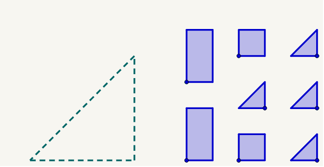 Para formar la figura segmentada, arrastre cada figura en azul tomándola de su punto azul. Presiona Intro para comenzar la actividad