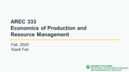 AREC 333-Production Economics