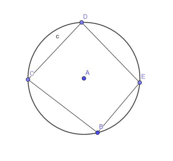 Koordenvierhoek BCDE in cirkel(A,[AB])
