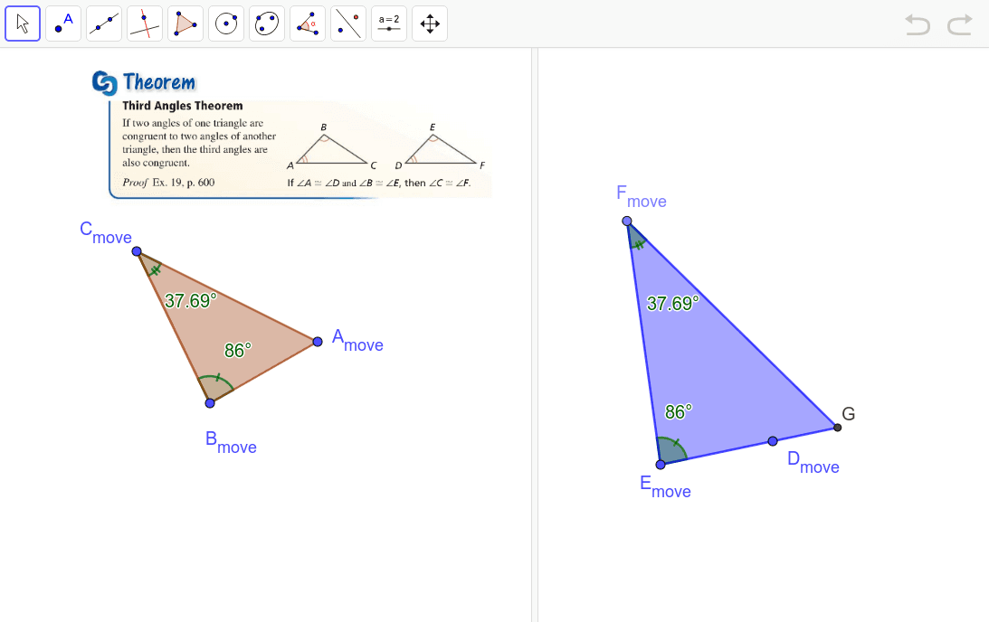 Triangle Third Angles Theorem Exploration Press Enter to start activity