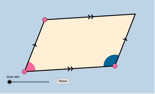 Interior Angles of a Parallelogram Press Enter to start activity