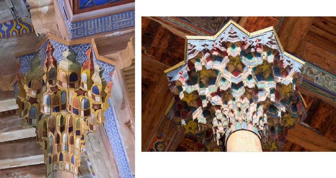 twee muqarnaskapitelen in de hofmoskee van Bukhara