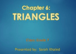 Chapter 6 - Triangles - Grade 7