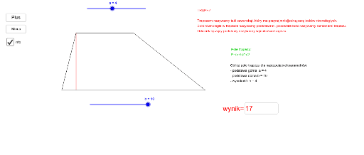 Pole trapezu – GeoGebra