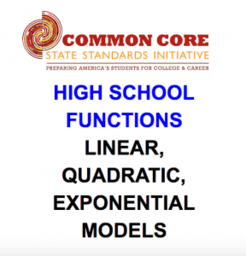 CCSS High School: Functions (Linear, Quadratic, Exponential)