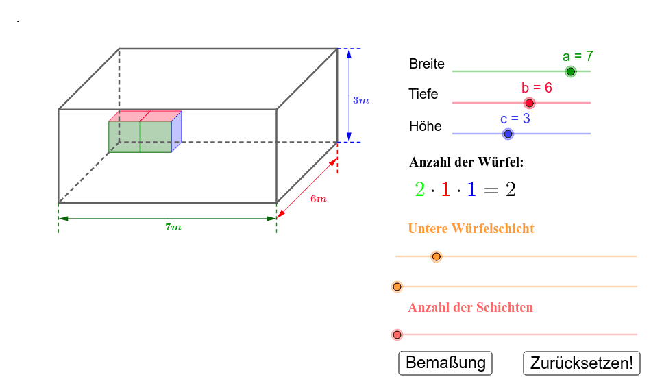 Volumen eines Quaders GeoGebra