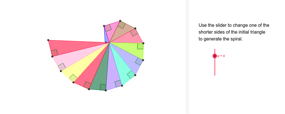 The Pythagorean Spiral Geogebra