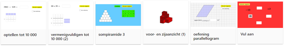 rekenen en meten in het vierde leerjaar... enkele schermafbeeldingen