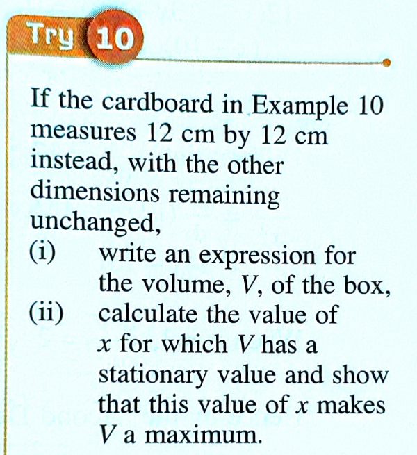 Class Activity 4 - Do Try 10 (i) on writing paper