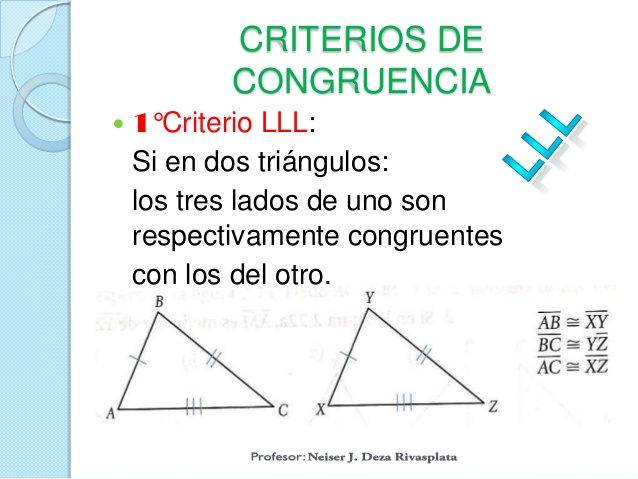 Describe los criterios de congruencia de triángulos