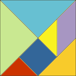 construir cada una de las 7 piezas del tangram usando las herramientas disponibles