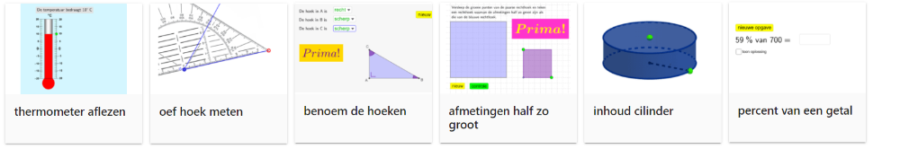 rekenen en meten in het zesde leerjaar... enkele schermafbeeldingen