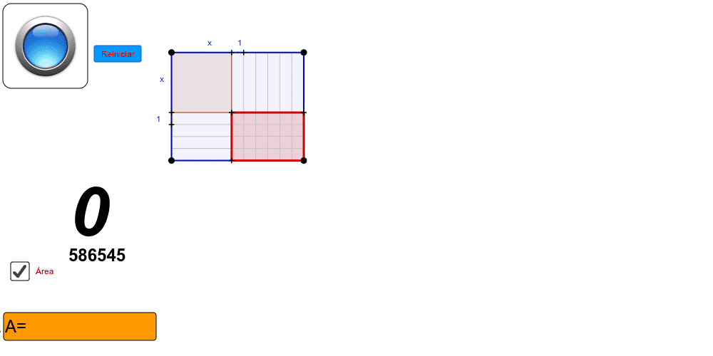En esta ventana escribe la expresión algebraica del perimetro del siguiente rectangulo (en 2 ocasiones) Presiona Intro para comenzar la actividad